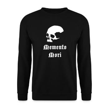 Schädel Memento Mori Gothic Druck - Unisex Pullover - Schwarz - Vorne - Alina (178cm) & Michal (187cm)