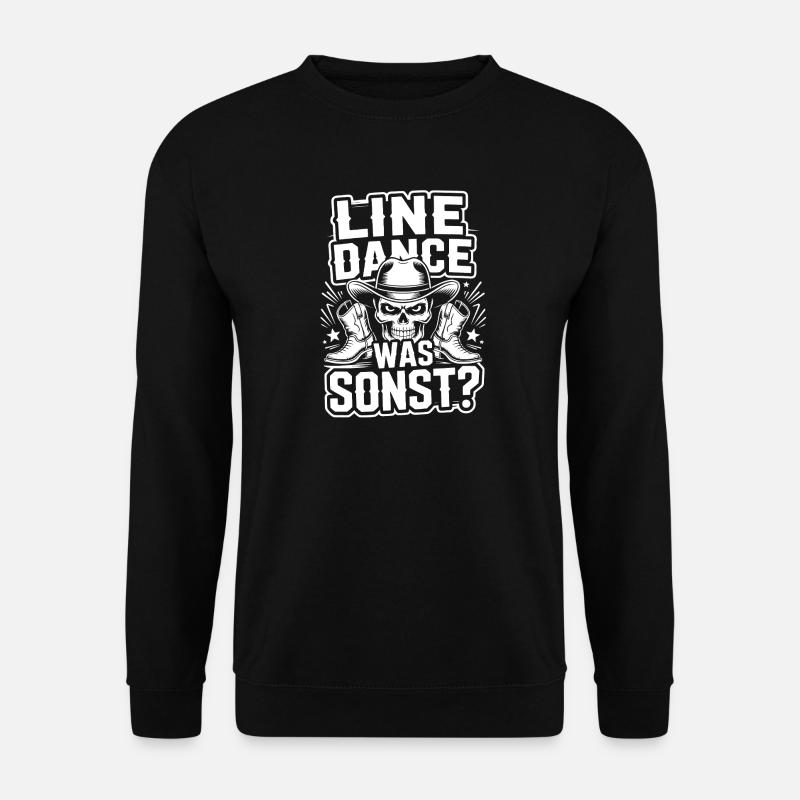 Line Dance Skull Cowboy - Unisex Sweatshirt - black
