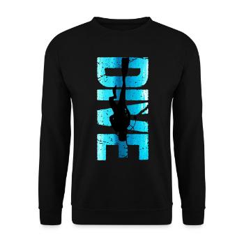 Diver Design Retro Dive Outfit Gift - Unisex Sweatshirt - black - Front - Alina (178cm) & Michal (187cm)