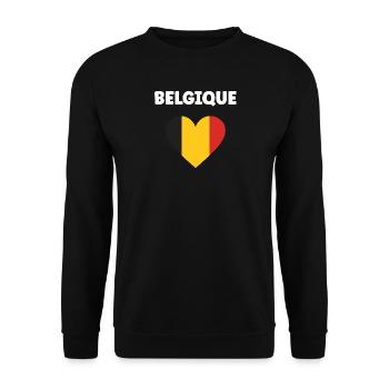 Belgique Coeur Tricolore - Sweat-shirt Unisexe - noir - Devant - Alina (178cm) & Michal (187cm)