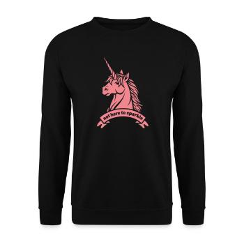 Not Here To Sparkle – Unicorn Statement - Unisex Sweatshirt - black - Front - Alina (178cm) & Michal (187cm)