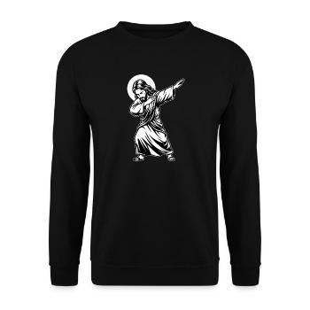 Dabbing Jesus - Funny Meme  - Unisex Sweatshirt - black - Front - Alina (178cm) & Michal (187cm)