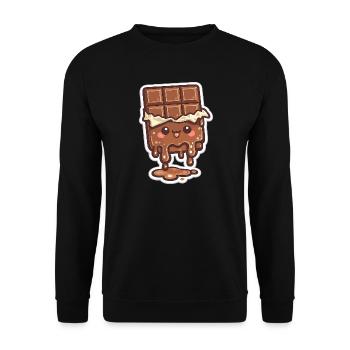 Melting chocolate bar - Unisex Sweatshirt - black - Front - Alina (178cm) & Michal (187cm)