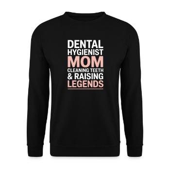 Dentalhygieniker-Mutter – Stolzes RDH-Muttergeschenk - Unisex Pullover - Schwarz - Vorne - Alina (178cm) & Michal (187cm)