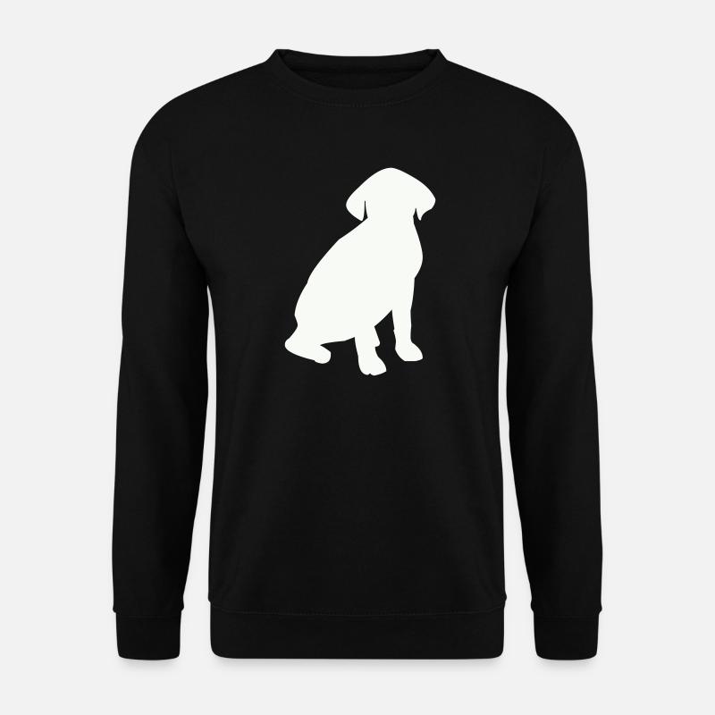 Sitzender Hund Silhouette - Unisex Pullover - Schwarz