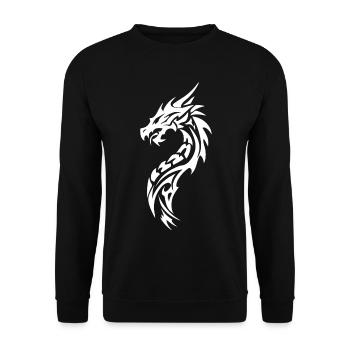 Tribal Dragon Silhouette - Sweat-shirt Unisexe - noir - Devant - Alina (178cm) & Michal (187cm)