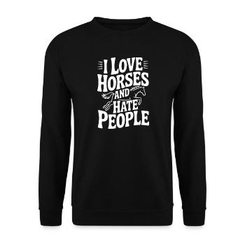 J’adore les chevaux et je déteste les gens - Sweat-shirt Unisexe - noir - Devant - Alina (178cm) & Michal (187cm)