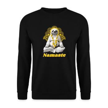 yoga panda namaste meditation om yogi buddha LOL - Unisex Sweatshirt - black - Front - Alina (178cm) & Michal (187cm)