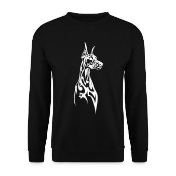 Line Art Doberman Profile - Unisex Sweatshirt - black - Front - Alina (178cm) & Michal (187cm)
