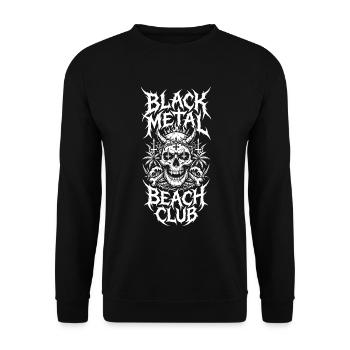 Black Metal Beach Club Skull - Unisex Sweatshirt - black - Front - Alina (178cm) & Michal (187cm)