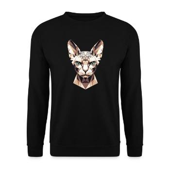 Sphynx Katze Sphynxkatze Canadian Cat Süße Sphinx - Unisex Pullover - Schwarz - Vorne - Alina (178cm) & Michal (187cm)