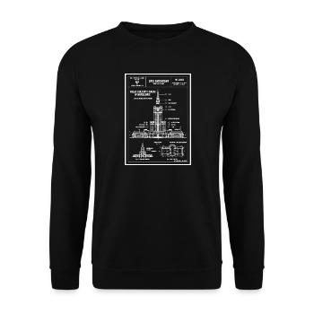 WARSZAWA Patent Blueprint - Unisex Sweatshirt - black - Front - Alina (178cm) & Michal (187cm)