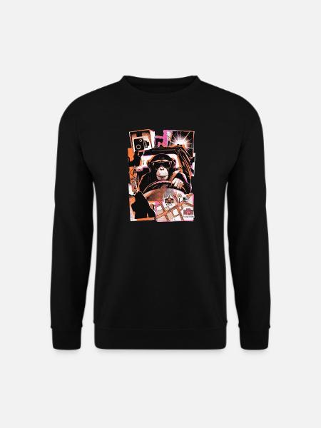 Affe Autofahrer Blitzer - Unisex Pullover - Schwarz