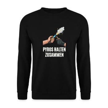 Pyros Halten Zusammen - Unisex Pullover - Schwarz - Vorne - Alina (178cm) & Michal (187cm)
