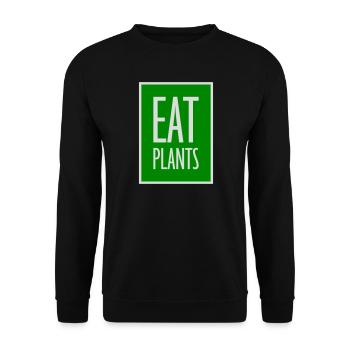 Sigle végétarien végan drôle de Eat Plants - Sweat-shirt Unisexe - noir - Devant - Alina (178cm) & Michal (187cm)