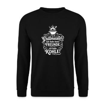 Grillmeister - Ich habe Kohle - Unisex Pullover - Schwarz - Vorne - Alina (178cm) & Michal (187cm)