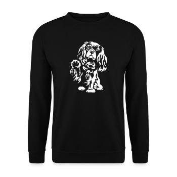 Cavalier King Charles Spaniel « Édition noire » - Sweat-shirt Unisexe - noir - Devant - Alina (178cm) & Michal (187cm)