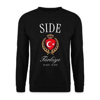 Side Türkei Wappen Krone – Reise Souvenir - Unisex Pullover - Schwarz - Vorne - Alina (178cm) & Michal (187cm)