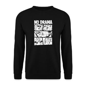 No Drama Lama Comic Design - Unisex Pullover - Schwarz - Vorne - Alina (178cm) & Michal (187cm)