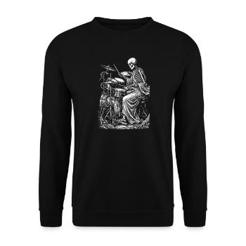 Skeleton Drummer Nightbeat - Unisex Sweatshirt - black - Front - Alina (178cm) & Michal (187cm)