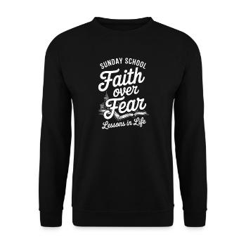 La foi avant la peur : l’école du dimanche - Sweat-shirt Unisexe - noir - Devant - Alina (178cm) & Michal (187cm)