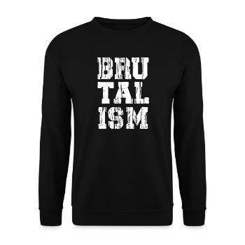 Brutalismus Distressed and Bold Typography T-Shirt - Unisex Pullover - Schwarz - Vorne - Alina (178cm) & Michal (187cm)