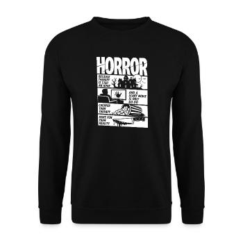 Horror Movies Over Responsibilities - Unisex Pullover - Schwarz - Vorne - Alina (178cm) & Michal (187cm)