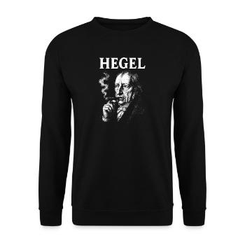 Hegel raucht eine Zigarre - Unisex Pullover - Schwarz - Vorne - Alina (178cm) & Michal (187cm)