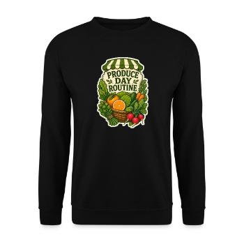 PRODUCE DAY ROUTINE - Unisex Sweatshirt - black - Front - Alina (178cm) & Michal (187cm)