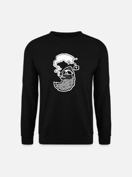 Surfer Skull – Skull with Wave & Heart - Unisex Sweatshirt - black
