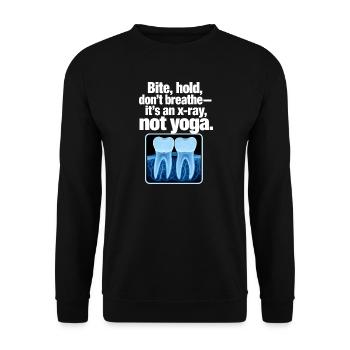 Funny Dentist X-Ray Humor, It's an X-Ray Not Yoga - Unisex Sweatshirt - black - Front - Alina (178cm) & Michal (187cm)