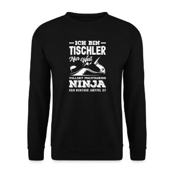 Tischler Multitasking Ninja - Unisex Pullover - Schwarz - Vorne - Alina (178cm) & Michal (187cm)