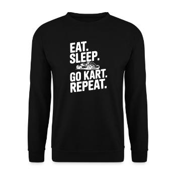 Mange. Dors. Go Kart. Répétez. - Sweat-shirt Unisexe - noir - Devant - Alina (178cm) & Michal (187cm)