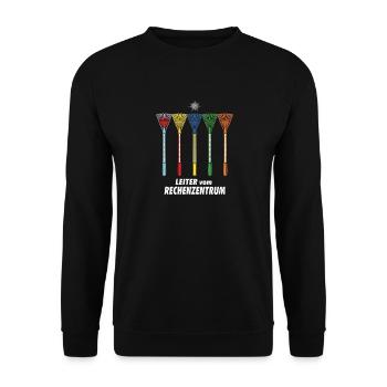 Leiter vom Rechenzentrum Gartenoutfit Gartenarbeit - Unisex Pullover - Schwarz - Vorne - Alina (178cm) & Michal (187cm)