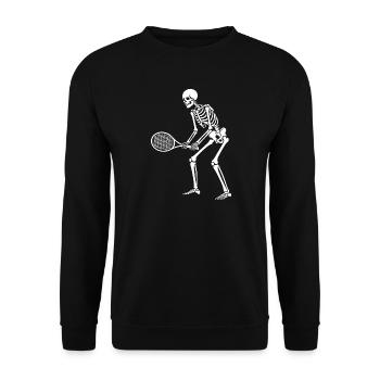 Skeleton plays tennis  - Unisex Sweatshirt - black - Front - Alina (178cm) & Michal (187cm)