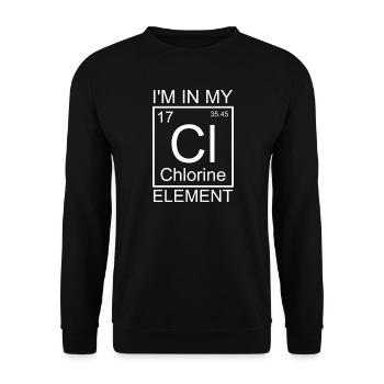 Im In My Element Chlorine Funny Swim Team Swimming - Unisex Pullover - Schwarz - Vorne - Alina (178cm) & Michal (187cm)
