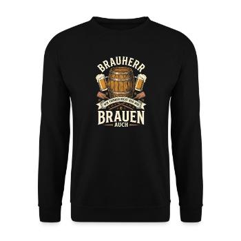 Brauherr Wir Trinken Nicht Nur Wir Brauen Auch - Unisex Pullover - Schwarz - Vorne - Alina (178cm) & Michal (187cm)
