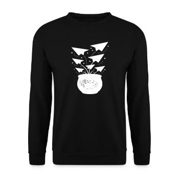 Papierflieger Gartenzauber - Unisex Pullover - Schwarz - Vorne - Alina (178cm) & Michal (187cm)