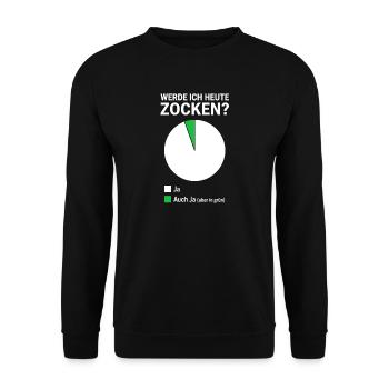 Lustiger Spruch Zocken Gamer - Unisex Pullover - Schwarz - Vorne - Alina (178cm) & Michal (187cm)