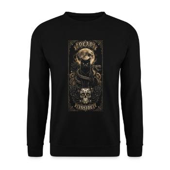 Mystic Cat mit alchemistischem Andenken - Unisex Pullover - Schwarz - Vorne - Alina (178cm) & Michal (187cm)