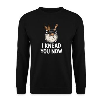Ich knete dich jetzt, Glas - Unisex Pullover - Schwarz - Vorne - Alina (178cm) & Michal (187cm)