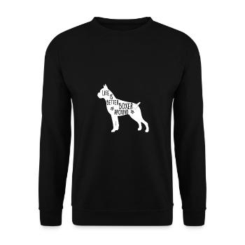 Boxer dog graphic for fighting dog lovers white - Unisex Sweatshirt - black - Front - Alina (178cm) & Michal (187cm)