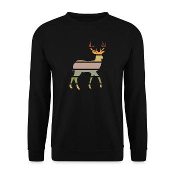 habitants de la forêt cerfs de la forêt cerf-coucher de soleil - Sweat-shirt Unisexe - noir - Devant - Alina (178cm) & Michal (187cm)