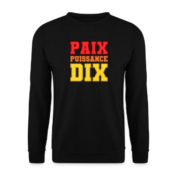 Paix puissance dix - Sweat-shirt Unisexe - noir - Devant - Alina (178cm) & Michal (187cm)