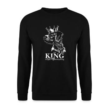 GERMAN WIREHAIR King of everything dog Wilsigns - Unisex Sweatshirt - black - Front - Alina (178cm) & Michal (187cm)