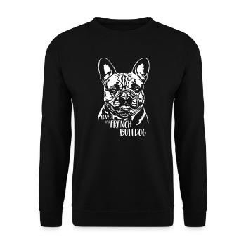 Loved by a French Bulldog Dog Saying Wilsigns - Unisex Sweatshirt - black - Front - Alina (178cm) & Michal (187cm)