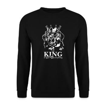 Terre-Neuve Roi de tout Chiens Disant - Sweat-shirt Unisexe - noir - Devant - Alina (178cm) & Michal (187cm)