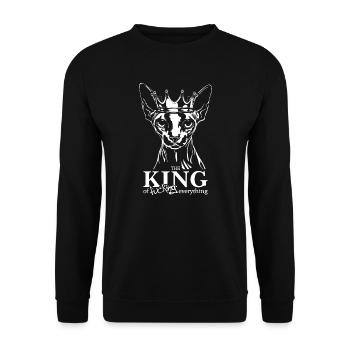 Sphynx Roi de tout Chat Chat Disant Chat - Sweat-shirt Unisexe - noir - Devant - Alina (178cm) & Michal (187cm)