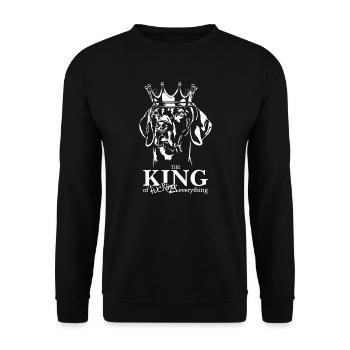 Weimaraner King Dog Saying Dogs Wilsigns - Unisex Sweatshirt - black - Front - Alina (178cm) & Michal (187cm)