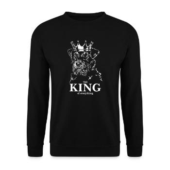 Deutscher Jagdterrier King of everything Wilsigns - Unisex Pullover - Schwarz - Vorne - Alina (178cm) & Michal (187cm)